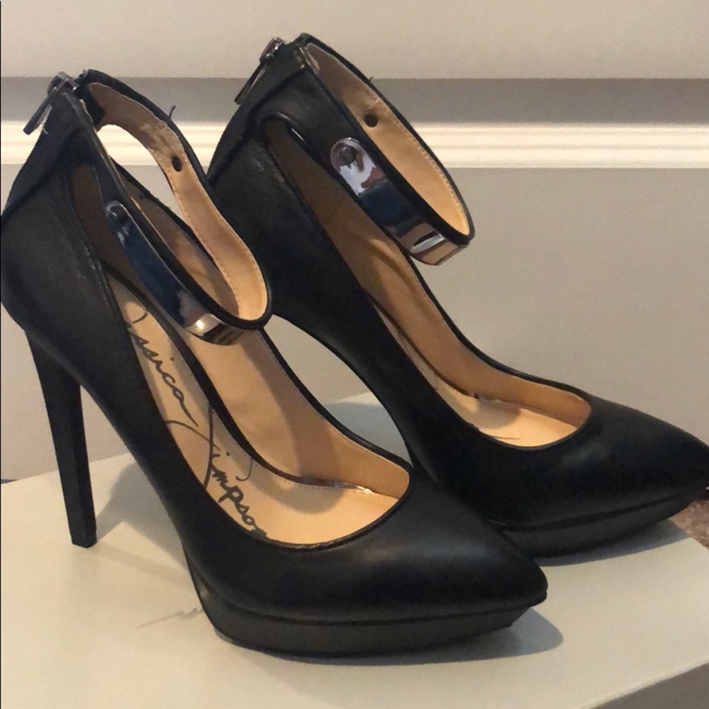Jessica Simpson black platform high heels